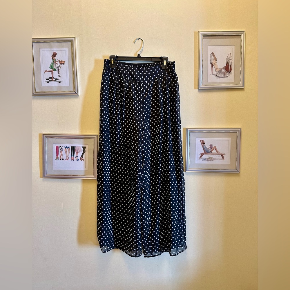 Polka Dot Palazzo Pants in Petite Medium
